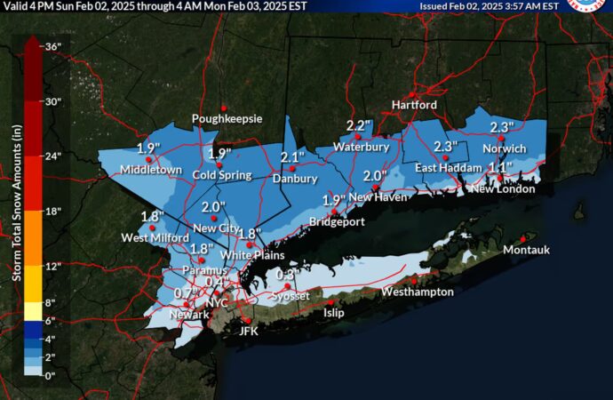 Significant Winter Storm Snowfall Totals Across the US