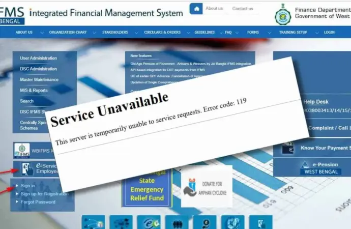 Wbifms Portal Error Causes Major Disruption for West Bengal Employees