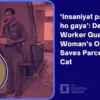 Delivery worker guards open house: a viral act of kindness