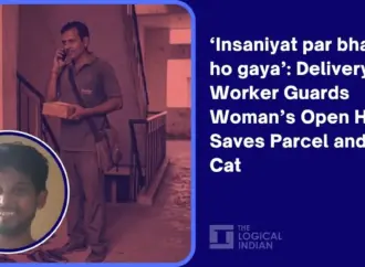 Delivery worker guards open house: a viral act of kindness
