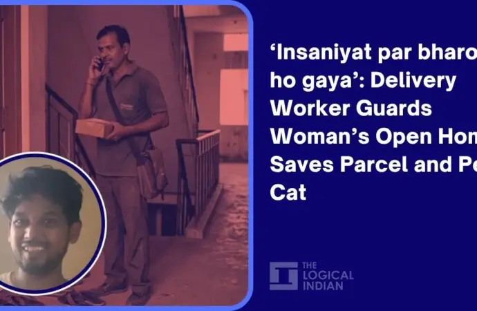 Delivery worker guards open house: a viral act of kindness