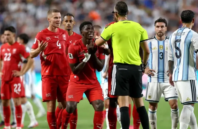 Kansas City: Breel Embolo sent off in World Cup quarter-final due to mistaken identity rule