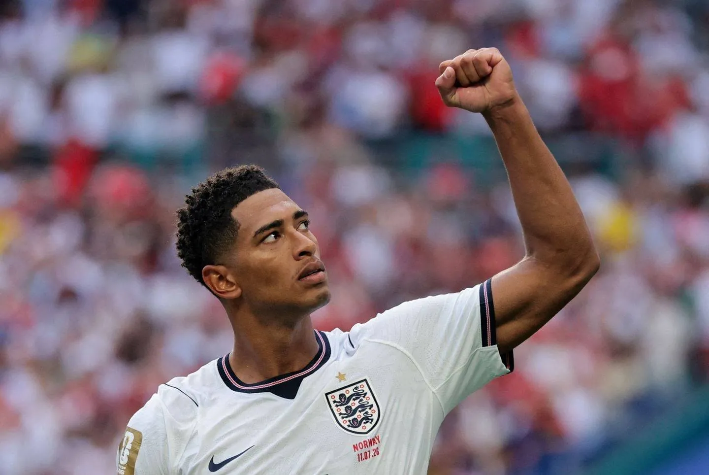 Soccer Football - FIFA World Cup 2026 - Quarter Final - Norway v England - Miami Stadium, Miami Gardens, Florida, U.S. - July 11, 2026 England's Jude Bellingham celebrates scoring their second goal IMAGN IMAGES via Reuters/Sam Navarro
